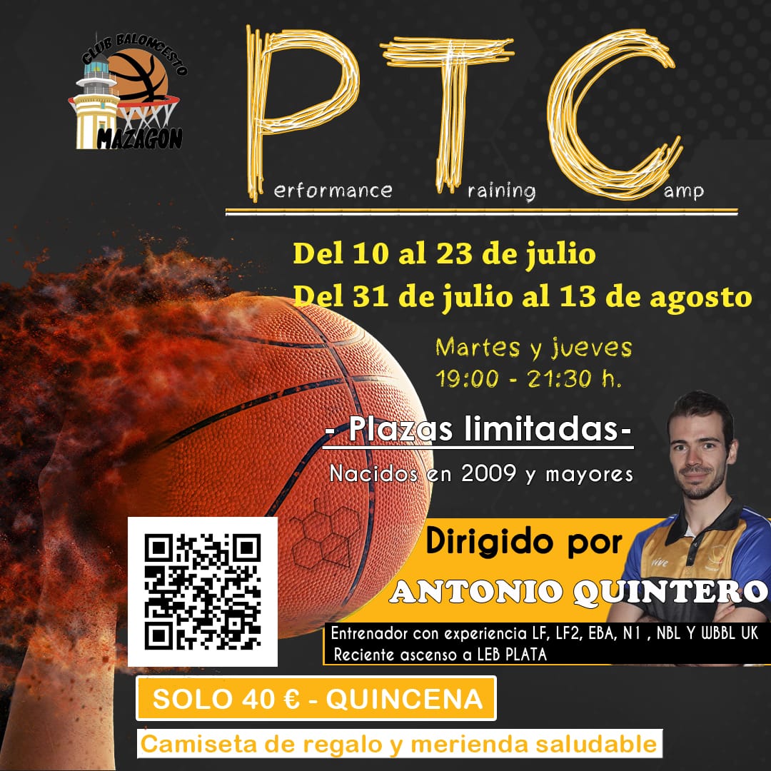 CBMazagon's tweet photo. ✔️Vuelve el PERFORMANCE TRAINING CAMP dirigido por Antonio Quintero 🏀

❗️Plazas limitadas

Turnos:
1⃣ 10 a 23 de julio
2⃣ 31 de julio a 13 de agosto

RESERVA TU PLAZA YA🔗 https://t.co/WAHNQKBsyY
