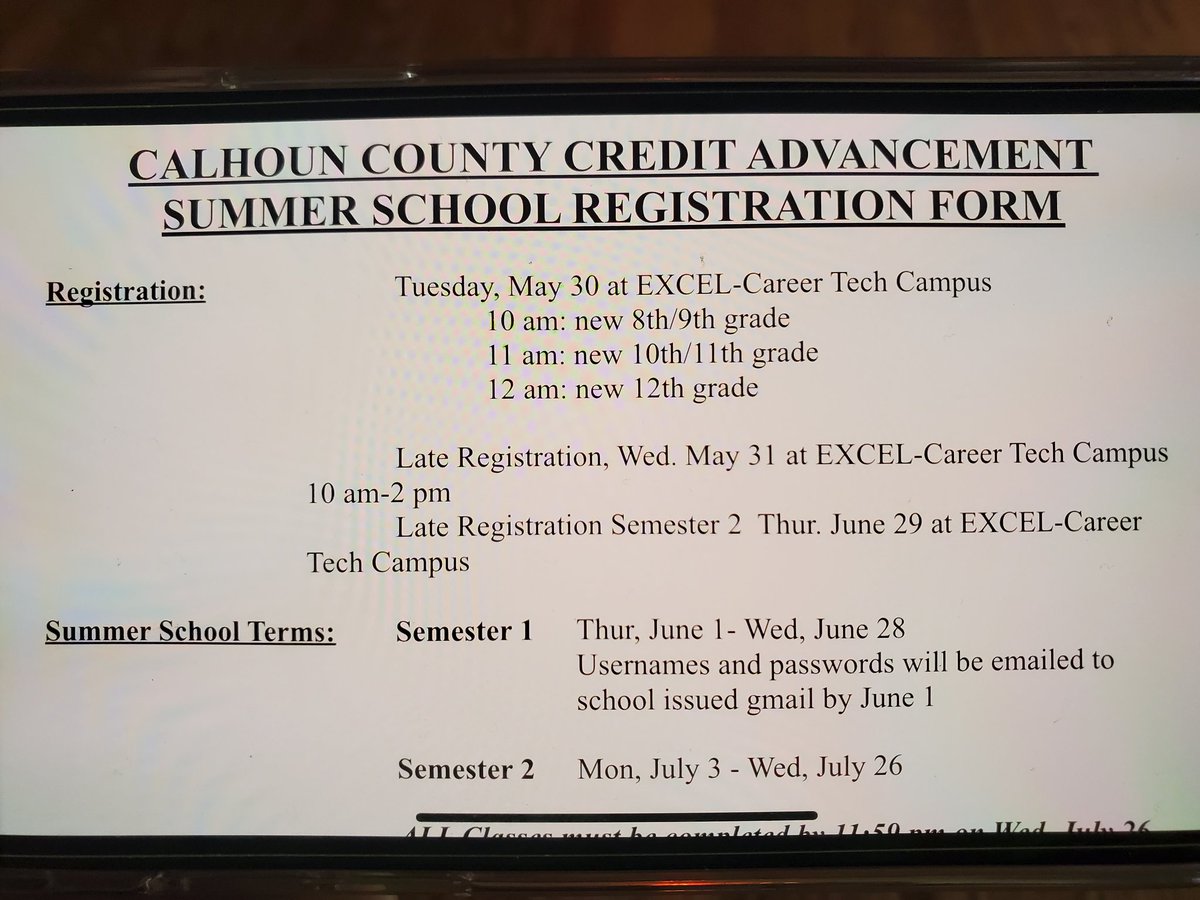 jsonclayton's tweet photo. Calhoun Co-CREDIT ADVANCEMENT-Get app from your school or print off app below. Bring it to EXCEL Acad on the campus of the Calhoun Co Career Acad. Get your principal/asst principal/counselor to sign it. jclayton.al@ccboe.us 
 @jreyes_jr @ccboe_news @iPartnersCCS @CalCoCareerTech https://t.co/0LFOwpuIiG