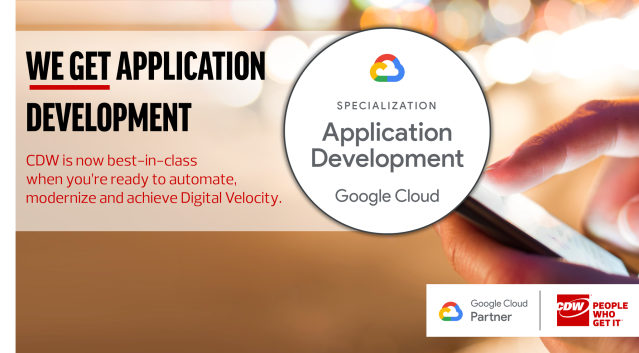 TriciaLively's tweet photo. CDW Achieves App Dev Specialization! You already come to CDW for your full stack of IT needs. Let us now be your strategic partner, as you work to migrate and modernize; automate and improve. #CDWGetsIT #GCP #DevOps #DigitalVelocity #cdwsocial https://t.co/bdZMVu6oSA https://t.co/tfNOo4iOC9