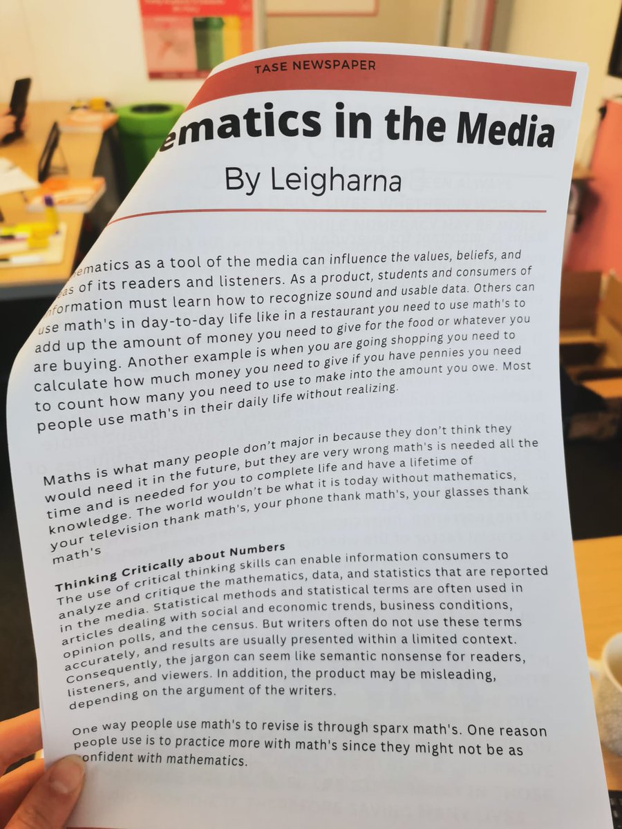 Maths @ TASE tweet media