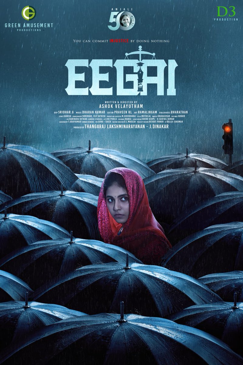 Here's the Intriguing First Look Poster of @yoursanjali 's 50th Film #𝗘𝗲𝗴𝗮𝗶 ⚖️ #EegaiFirstLook ⭐️ing @yoursanjali @YoursKashyap @VijaytvpugazhO @imharibunty @Abinakshatra @Nishanth25r @chandarr1398117 🎬 @Ashokdirector01 🎥 @Sridhar_DOP 🎹 @dharankumar_c ✂️…