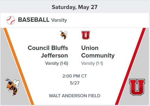 Rippey_Baseball's tweet photo. Today's the day - will history repeat or will new history be made? 

@Union_Baseball_
🆚️ @CBTJBaseball 
🕑 2:00pm 12:00 JV 
🎟💲 5️⃣ cash 
🌞⚾️🇺🇲
🏟 Walt Anderson Field 
📍 Rippey IA https://t.co/DAuXcjEUvO