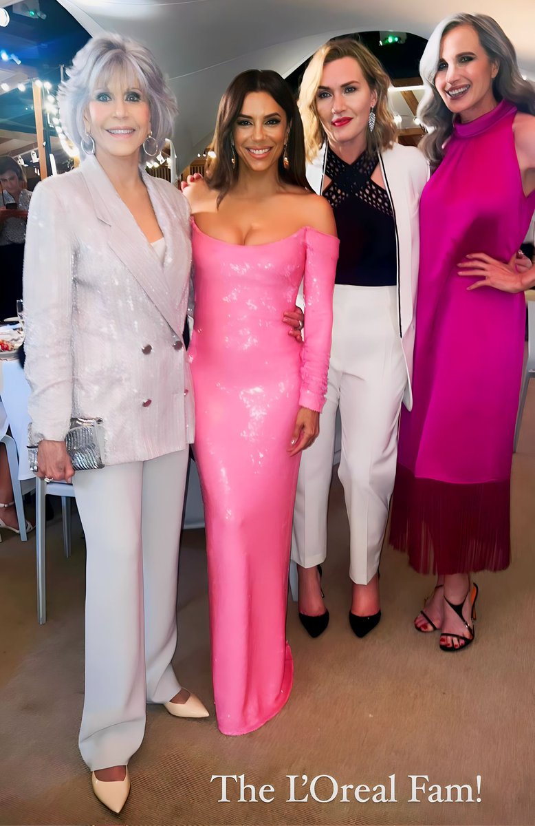 Jane Fonda, Eva Longoria, Kate Winslet & Andie MacDowell at the L'Oreal Paris Light On Women Award 2023.
#katewinslet #lorealparis #loreal #lightsonwomen #award #cannes #Cannes2023 #CannesFilmFestival #JaneFonda #EvaLongoria #AndieMacDowell