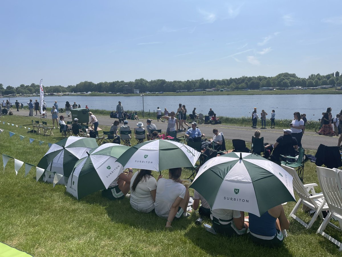 The <a href="/SurbitonRowing/">SHS || Rowing</a> girls keeping cool <a href="/nsr_uk/">National Schools' Regatta</a>