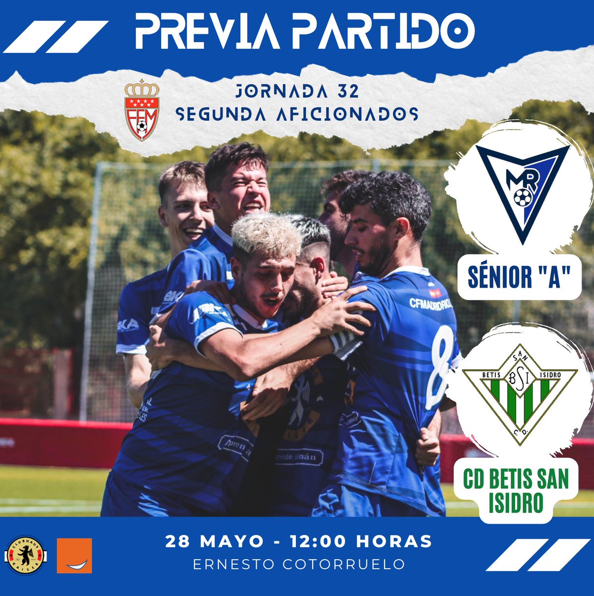CFMadridRio's tweet photo. ⚽️🔴 PREVIA PARTIDO | #SéniorA

@rober_ruiz8 🗣️: "Afrontamos la primera de nuestras tres finales frente a un rival durísimo. Seguimos trabajando bien, centrados en el objetivo, y esperamos plasmarlo. 
Nos encantaría volver a tener el apoyo del Club, y seguir soñando despiertos…” https://t.co/BrC435iCCl