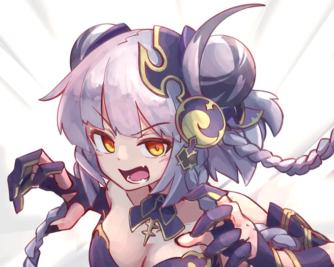 ささおかさんから顔バトンいただいたので参加～ ホロライブからの流れっぽかったので描き下ろしたのとパズドラの気に入ってるやつ! ありがとうございました!
