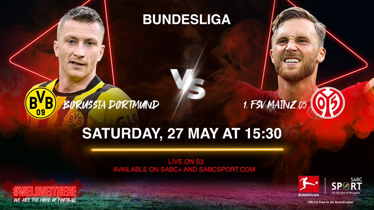Out on <a href="/SABC3/">S3</a> this afternoon at 3pm for the #Bundesliga clash between title chasing Borussia Dortmund v Mainz.....<a href="/DelronB/">Delron Buckley</a> in studio played for both sides. Also joined by @markthehask <a href="/SABC_Sport/">SABC Sport</a> #SizenzaZonke