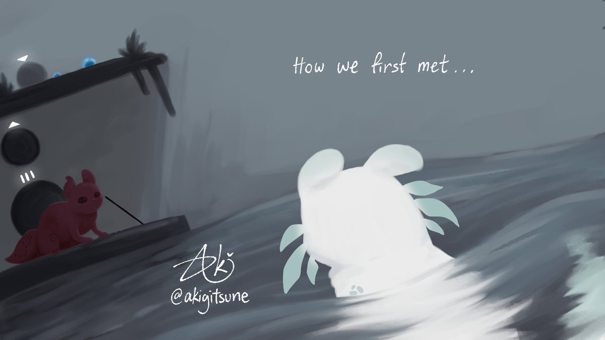AkiPoochie's tweet photo. My #slugcat OC, Saoirse, meeting a fellow slugcat in #RainWorld . #rainworlddownpour #slugcats #rainworldOC https://t.co/OcP4aT7xbR
