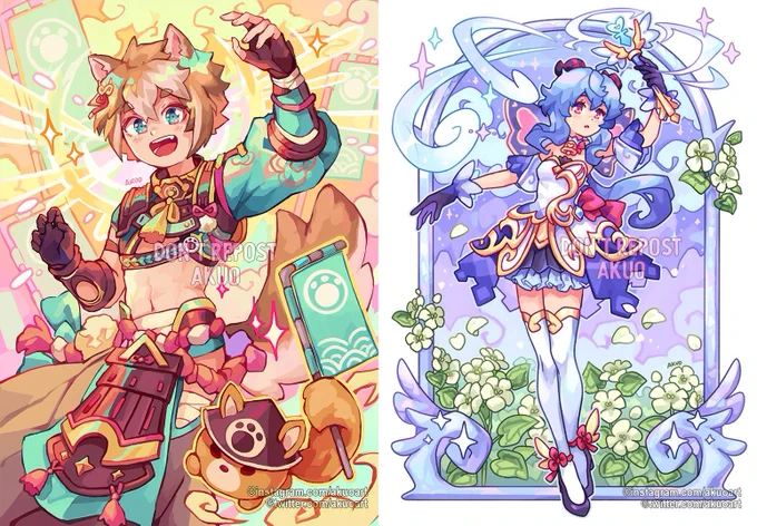 Hii! I'm Akuo a spanish artist who love to make colorful and cheerful art I draw a lot of Genshin and Magical Girls.   Patreon  Store   Sharing will help me a lot