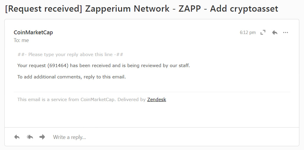 ZapperiumNet's tweet photo. CoinMarketCap Listing Submitted 
#ZAPP #CMC #CoinMarketCap #ZAPPERIUM
@CoinMarketCap https://t.co/ejfibQa2eI