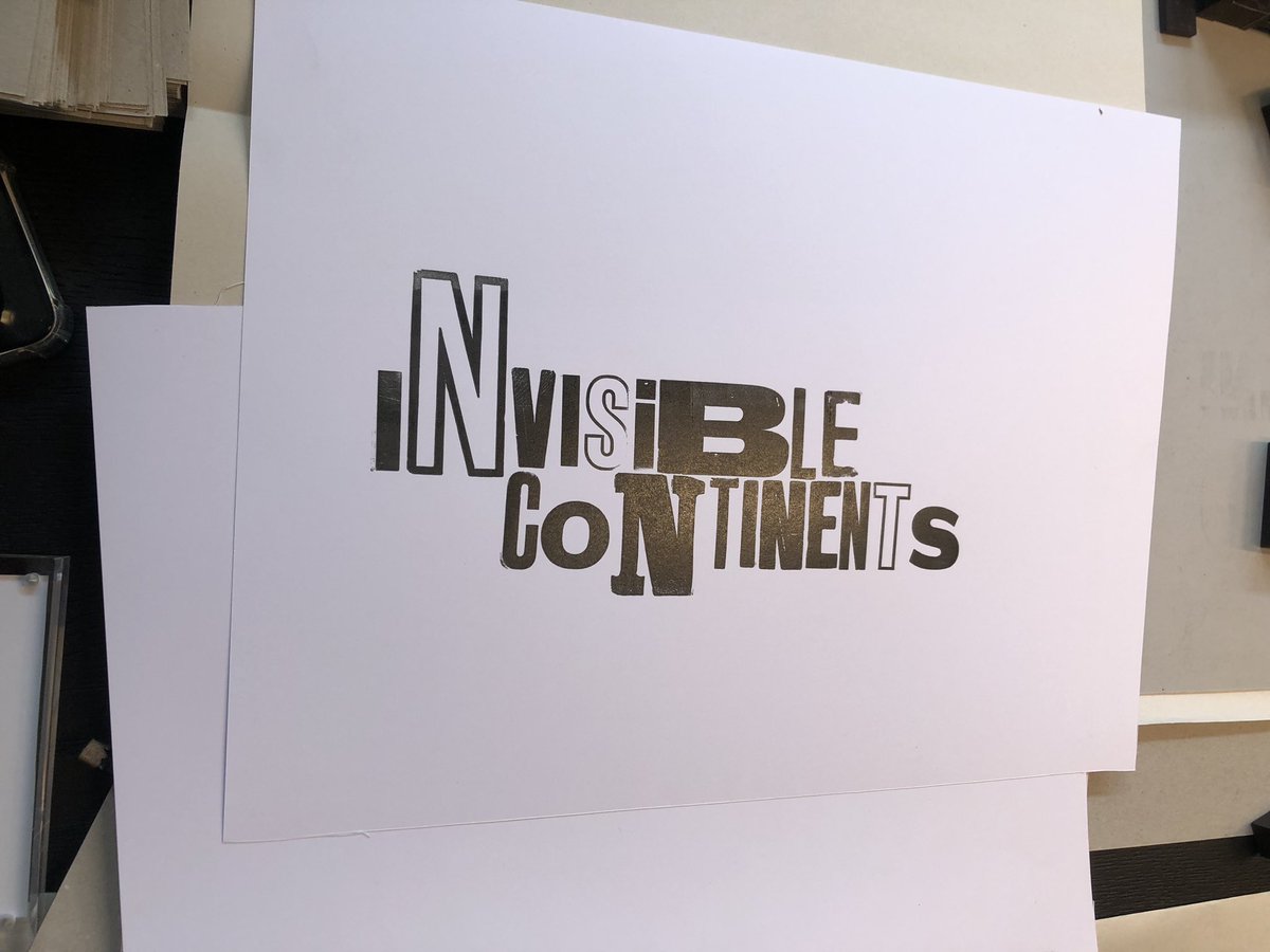 handmaid100's tweet photo. @nine_pens @ElCurwen Invisible Continents: title made in letterpress https://t.co/OWSHp2sXQn