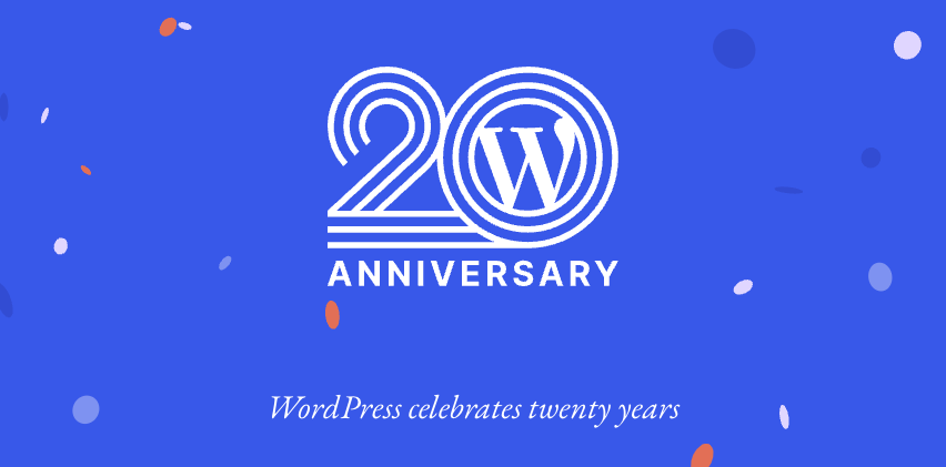 Happy 20th birthday <a href="/WordPress/">WordPress</a> 🥳 #WP20