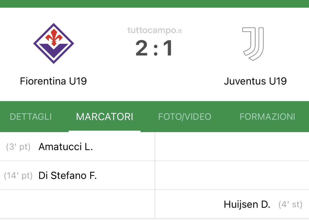 🏆 #Primavera1
☑️ #FiorentinaU19-#JuventusU19 2️⃣-1️⃣