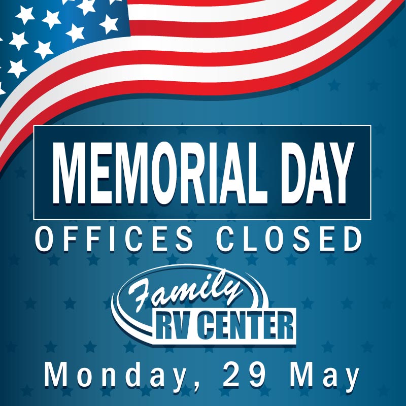 FamilyRV05's tweet photo. This #MemorialDay, we honor those who made the ultimate sacrifice in service to our country and to their families. #WeRemember  #familyrvcenter 

Our Family RV Dealerships will be closed Monday, 29-MAY-2023.  We will resume regular business hours on Tuesday, 30-MAY-23. https://t.co/2IsnAf3TxZ