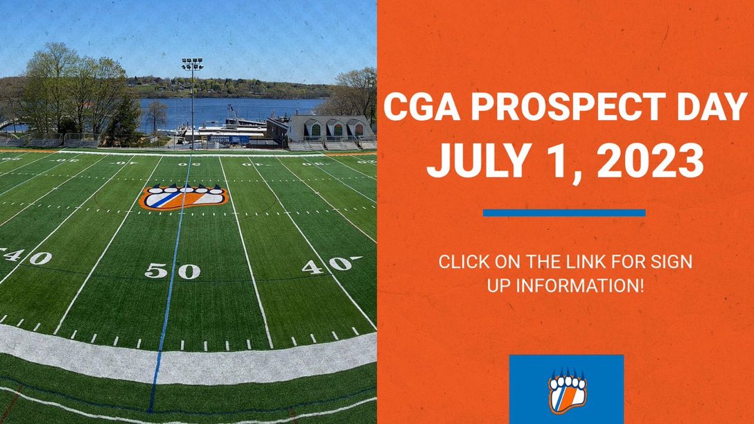Any football player who wants to serve their country, get a free top notch education, and play really good D3 football should attend this showcase @CGA_Football. As a Chief Petty Office in the CG, I love my office at the Academy. #BairRaid #waterfrontstadium #semperparatus