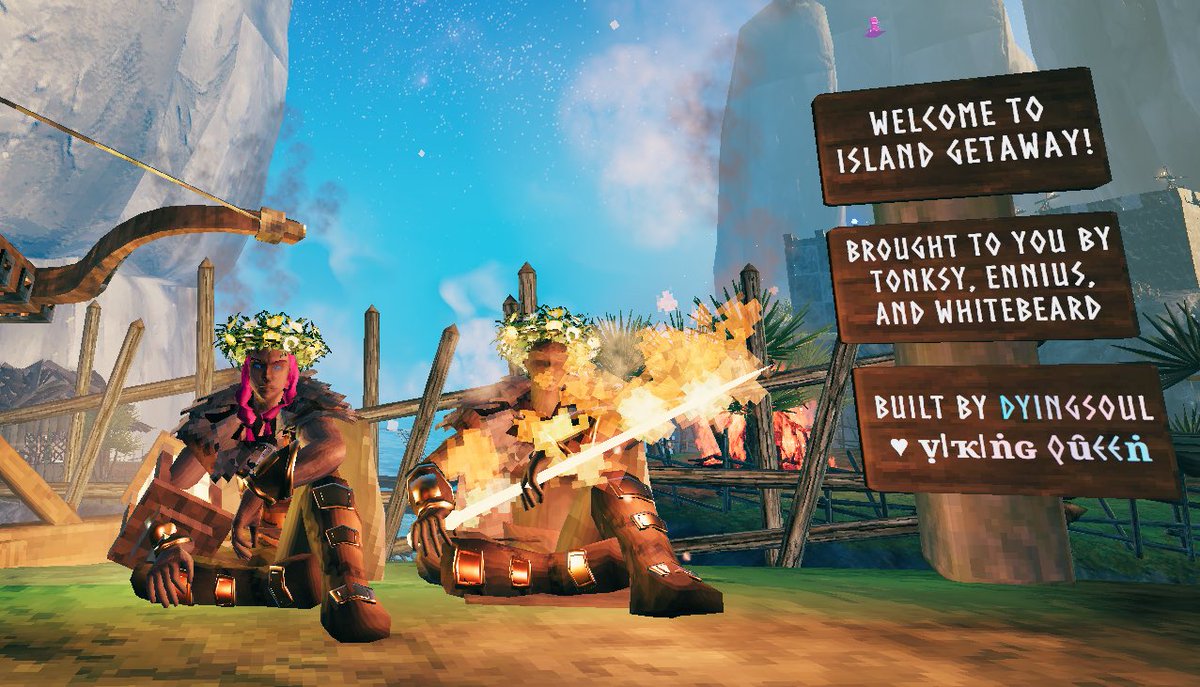 ComfyValheim's tweet photo. At our auction last week, Tonksy won the lot to bring back an event that DyingSoul had made in the past. 

She brought back Island Getaway! 🏝️ 

We’re excited to run this new deadlier version 😍⚔️

📸 by Tonksy
#Valheim #ComfyValheim https://t.co/U8zIFRHtou