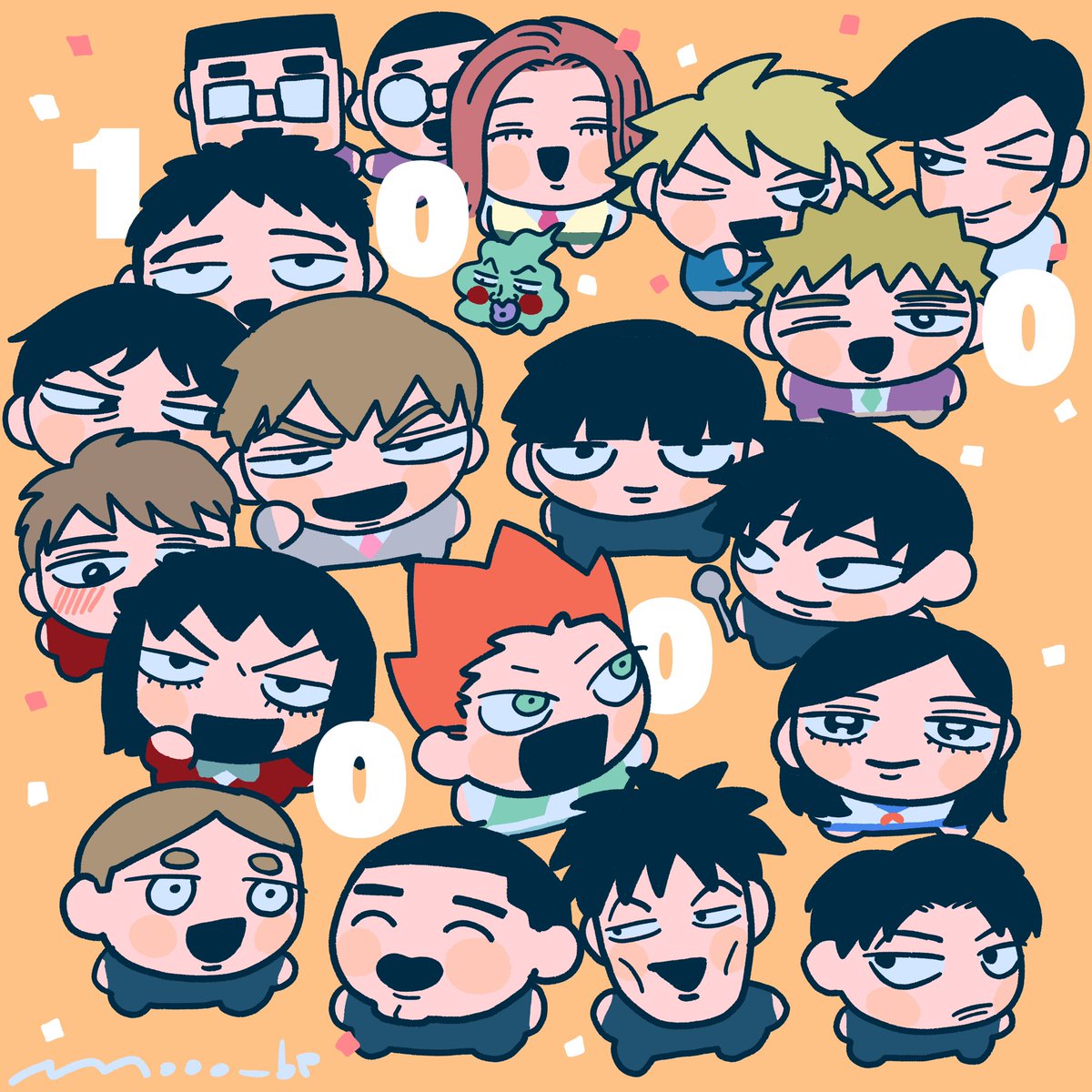 6+boys multiple boys smile black hair glasses chibi closed eyes  illustration images