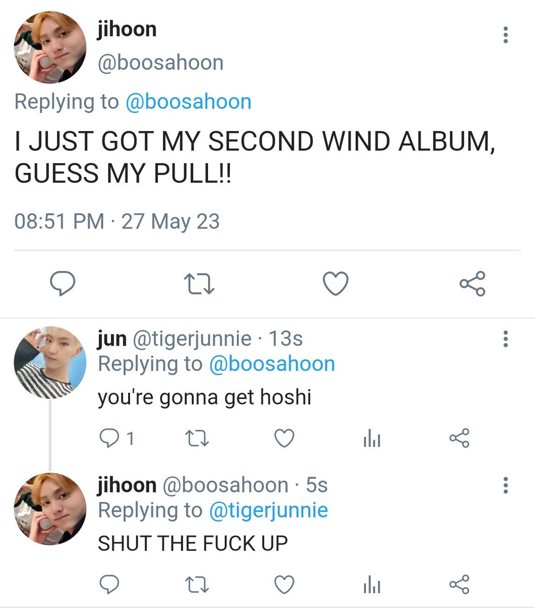 summeruji's tweet photo. soonhoon three-tweet au

wherein (unfortunately) jihoon's a hoshi magnet https://t.co/Lf92z6x2Rl