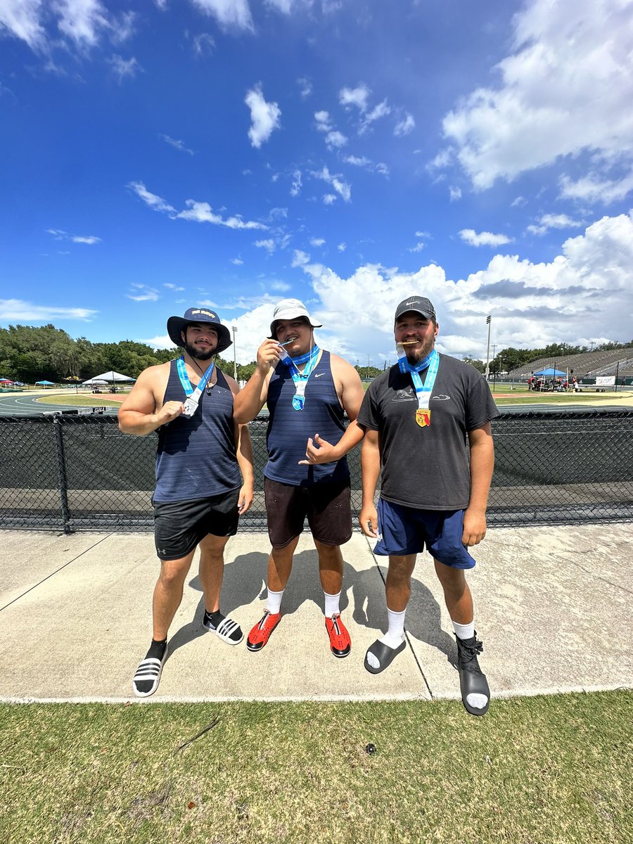 Gator alumni and former teammates <a href="/am8rsh/">Aidan Marsh</a> <a href="/tavo_isaac/">Isaac Tavo: WLU Portal OL</a> and <a href="/tavo_isaac/">Isaac Tavo: WLU Portal OL</a> competing against each other once again in the baytaf meet at USF yesterday. These three combined have 6 FHSAA state medals, including 3 gold 🥇and 2 silver 🥈