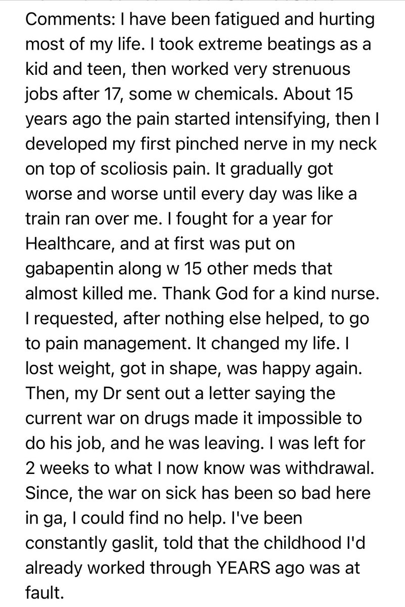 Another abuse victim being denied meds bc of being a victim.