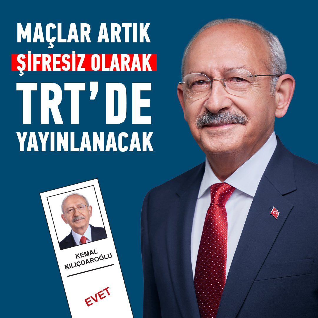 enginaltaychp's tweet photo. TRT halkın olacak tüm  maçları şifresiz yayınlayacak.
Türk futbolu Katarlı şirketten kurtulacak. https://t.co/xPoz8HEV3u