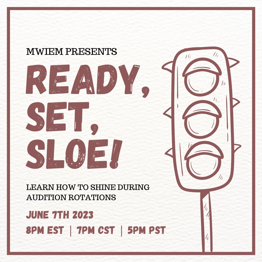 Are you #EMBound for #match2024? 🚑 Don't miss out on this panel discussion featuring #MWiEM who will answer your questions about EM audition rotations. Get Ready, Set, SLOE!

Sign up ➡️ forms.gle/eQuvExKDmjHt2o…