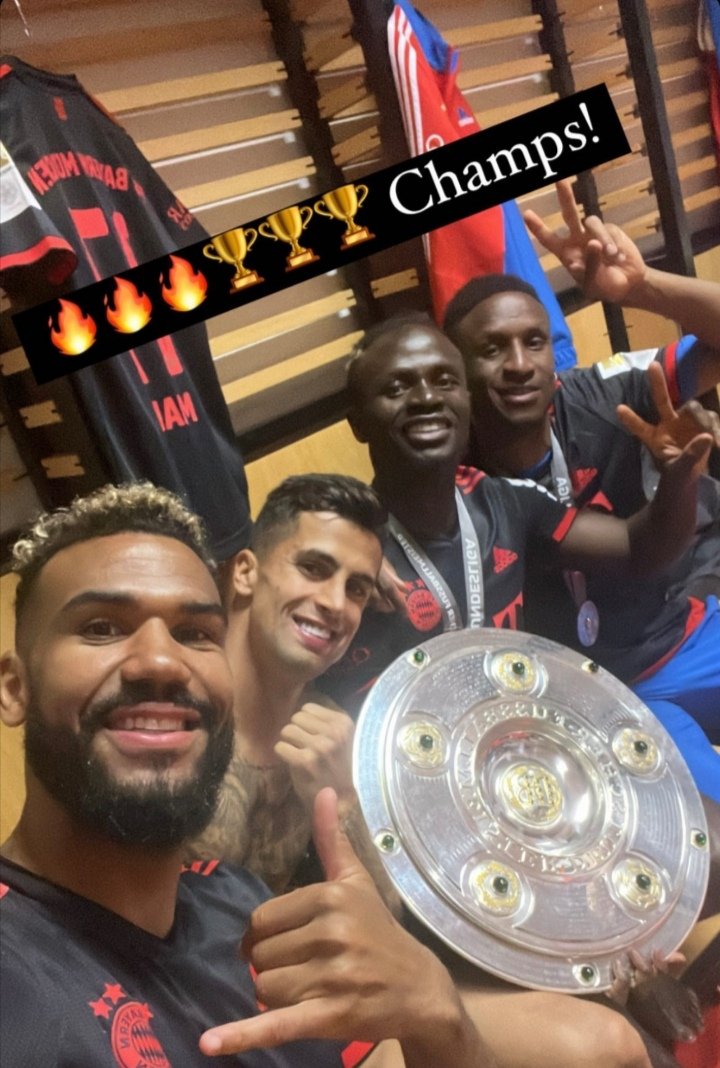PassionfootAF's tweet photo. Bravo à Éric Chupo-Moting🇨🇲, à Sadio Mané🇸🇳, à Bouna Sarr🇸🇳 et à Noussair Mazraoui🇲🇦 CHAMPIONS DE BUNDESLIGA avec le FC Bayern Munich.
#ChupoMoting #Mané #Sarr #BayernMunich #Cameroun #Sénégal #Maroc https://t.co/jClrJhxdin
