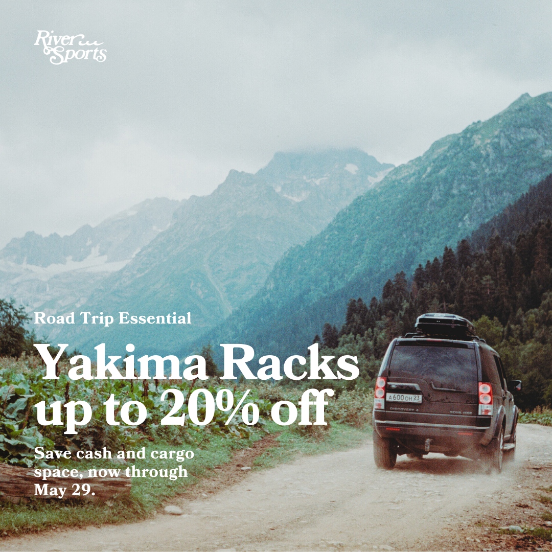 riversports's tweet image. This summer, hit the road with confidence! Get up to 20% off Yakima products—roof racks, bike racks, hitch racks, and more—now through Monday.

Shop in-store or online at riversportsoutfitters.com.

#RoadTripEssentials #YakimaRacks #SummerAdventures #RiverSports