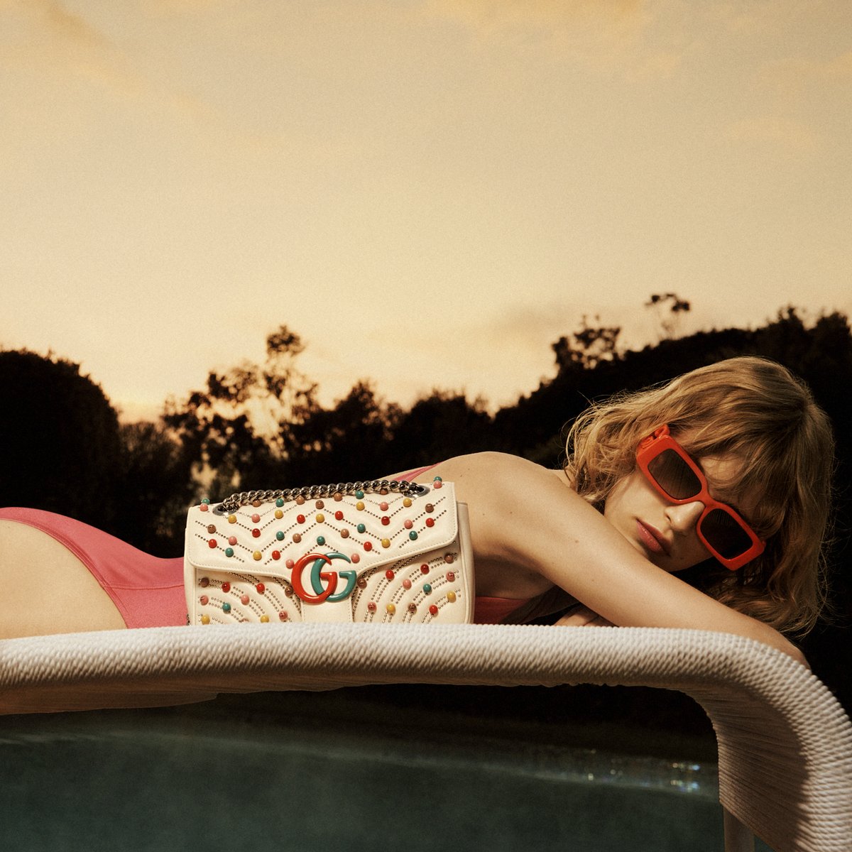 gucci's tweet image. #GucciSummerStories set a colorful and playful tone for the #GGMarmont. Discover more on.gucci.com/SummerCollecti…