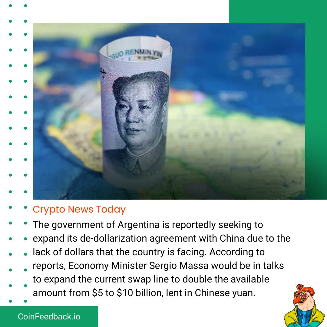 yeniyedi7's tweet photo. Argentina to Expand De-Dollarization Efforts; Seeks Extension of Yuan Based Swap Line With China.
For more feed AI news and more, please visit https://t.co/R3lpkiGz65.
Source of news
https://t.co/BMDn7q3Rjy
#coinfeedback #Cryptonews #ai https://t.co/ctBDvLxBAg