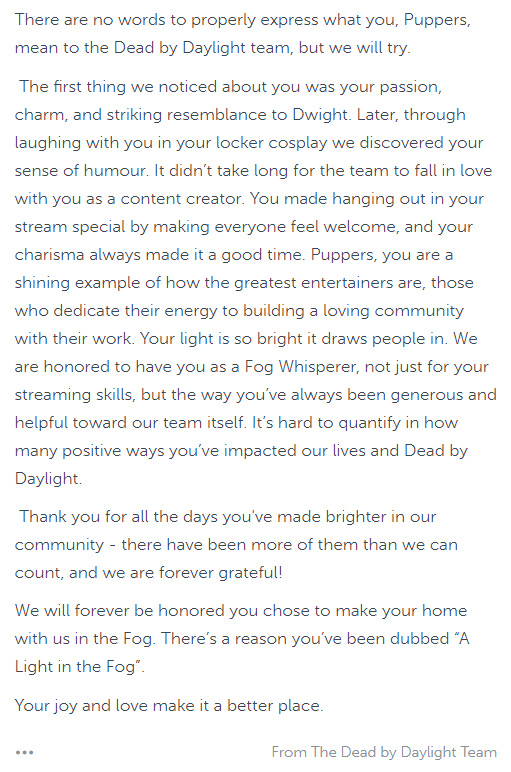 From <a href="/DeadbyDaylight/">Dead by Daylight</a> 💙