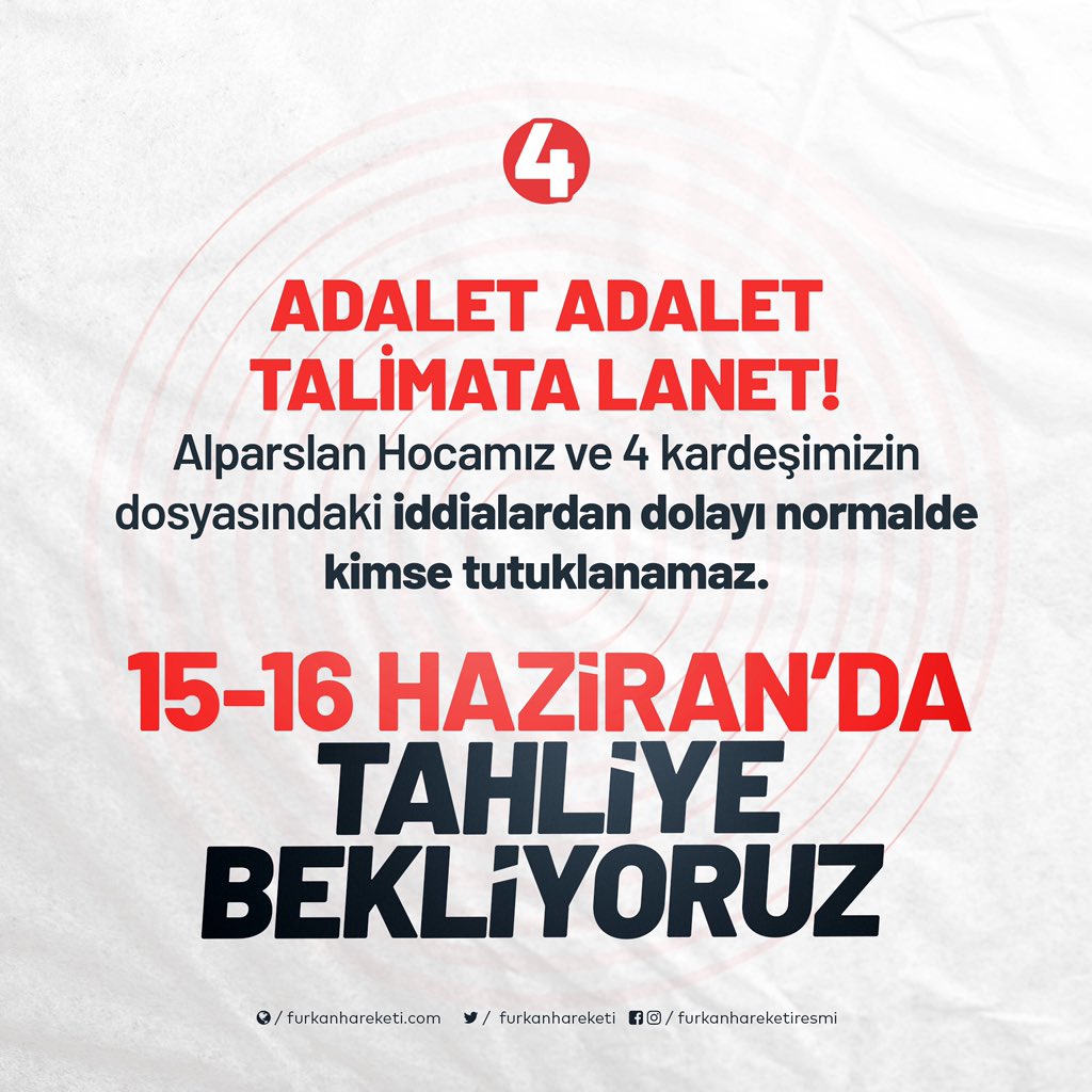 ➡️ADALET ADALET  TALİMATA LANET!  Mahkemeye Son15Gün #AlparslanHocayaÖzgürlük