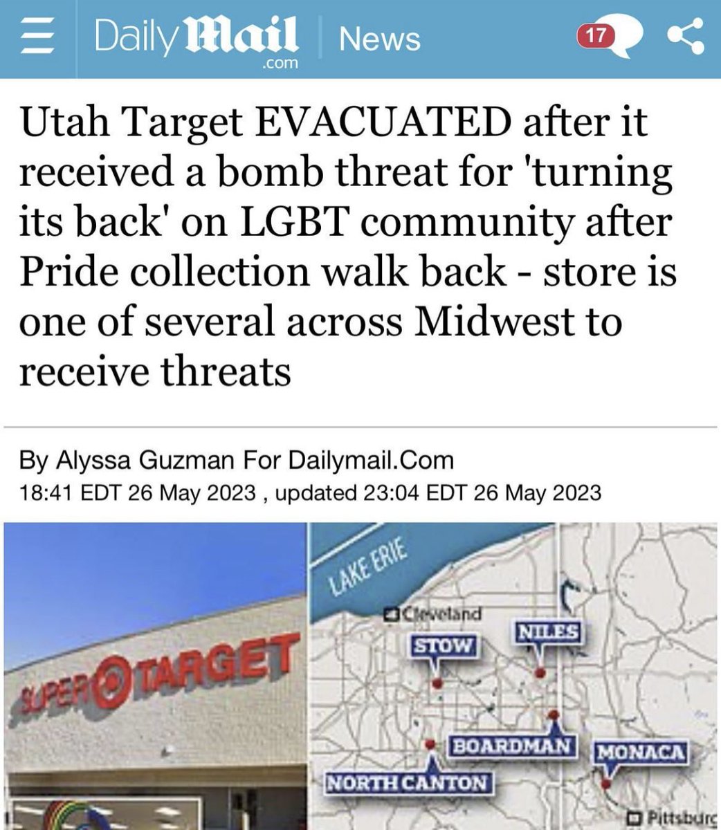Target receiving bomb threats from left wing extremists because Target has moved some clothing from the front of some stores.