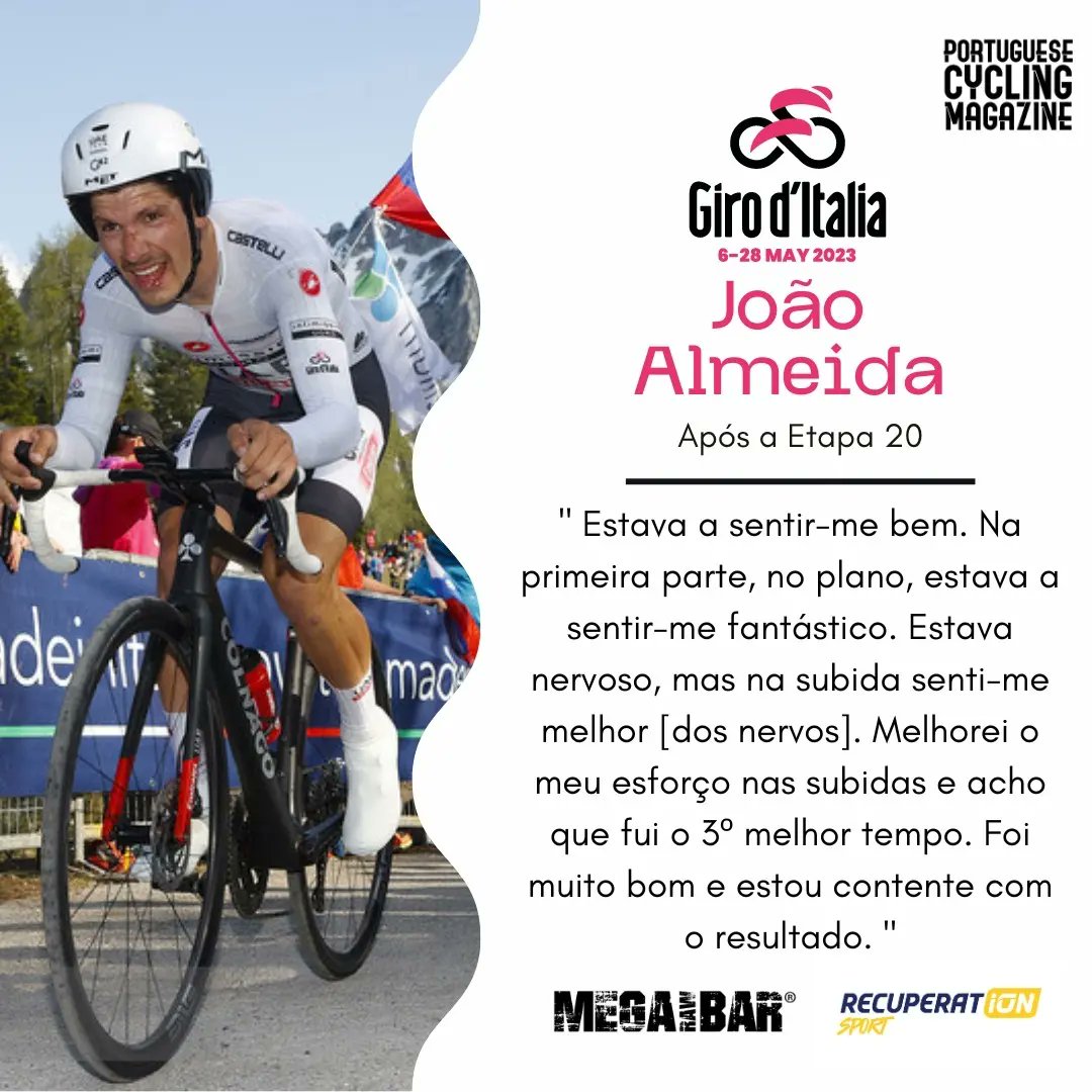 PCMPTMag's tweet photo. 🎙🇵🇹 As primeiras declarações João Almeida após garantir pódio no #Giro! 

📷 @sprintcycling https://t.co/VG2vAuYr3r