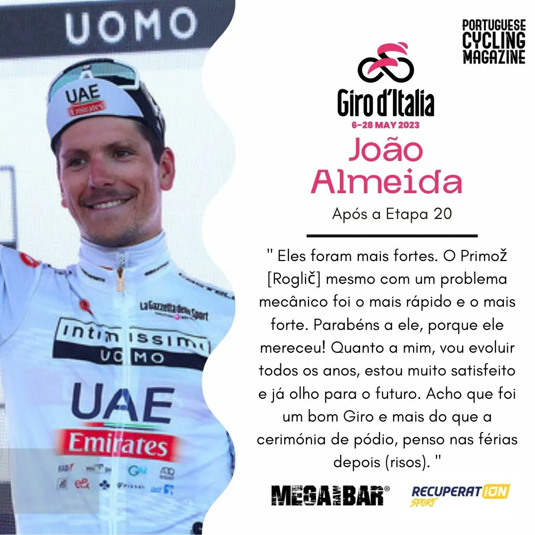 PCMPTMag's tweet photo. 🎙🇵🇹 As primeiras declarações João Almeida após garantir pódio no #Giro! 

📷 @sprintcycling https://t.co/VG2vAuYr3r