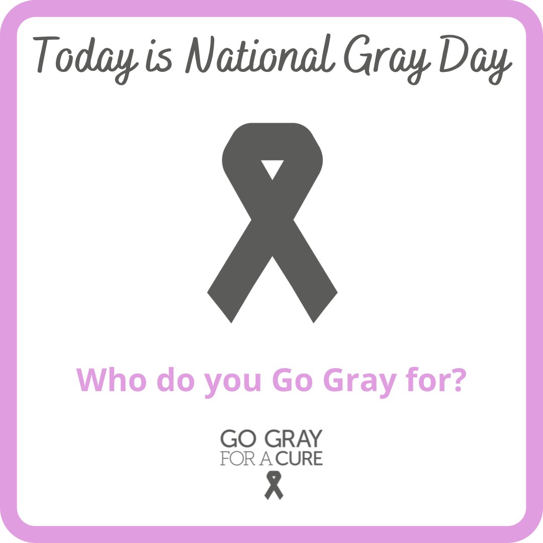 Repost: @gograyforacure 
.  .  .
Today is National Gray Day!  Who do you Go Gray for?

#NationalGrayDay #GGFAC #GoGray #GoGrayInMay #GrayMay #GoGrayForBrainCancer #GoGrayForACure #CureBrainCancer #BrainCancerAwareness #BrainTumorAwareness #BrainCancerSucks #Glioblastoma #GBM