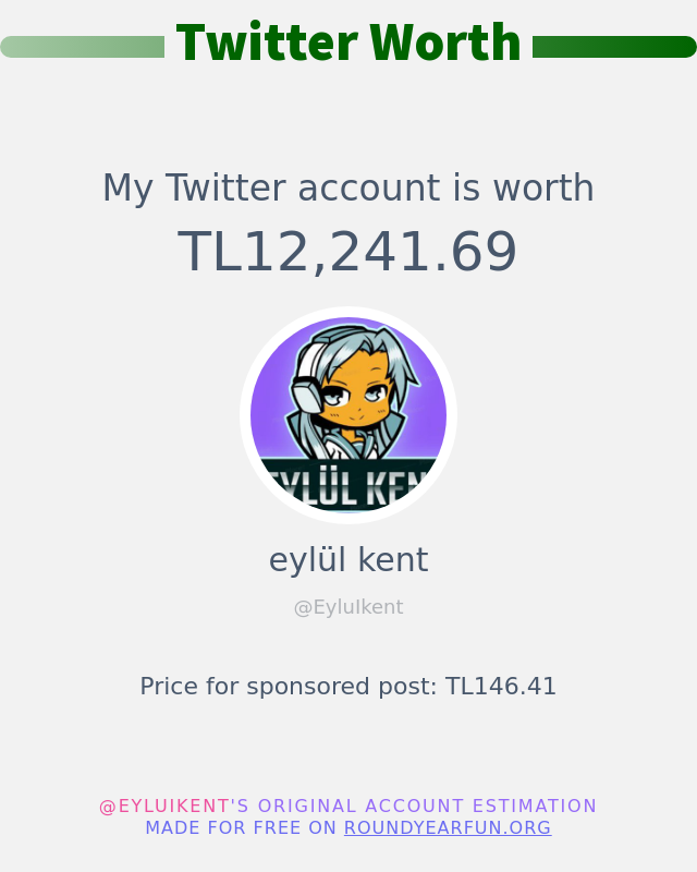 Twitter değerim: TL12,241.69

➡️ anyplacehere.me/twitterworth?l…