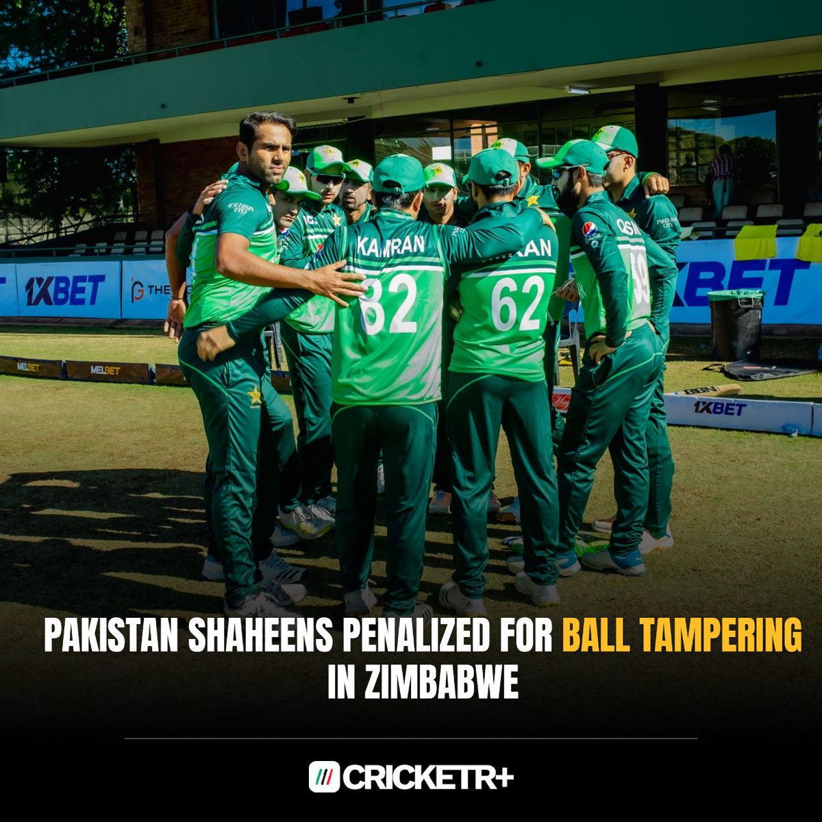 Umpire Iknow Chabi penalized Pakistan Shaheens for ball tampering in the 6th OD against Zimbabwe Select, five runs were added to the home side's total.

#ZIMvPAK