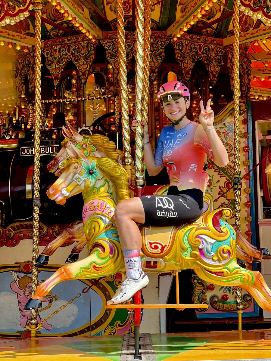Having fun before 2nd stage of @ridelondon 🎠✨🇬🇧