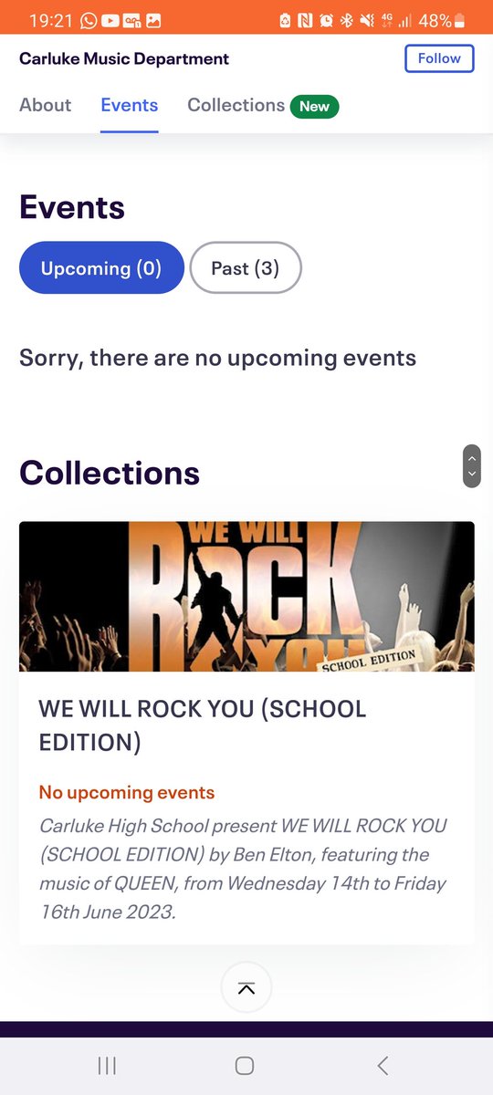 HLDnow's tweet photo. @CarlukeHS Hi CHS, trying to book some tickets but link showing no events - can you help please? Thank you 😊 https://t.co/1XsdiJkGPR