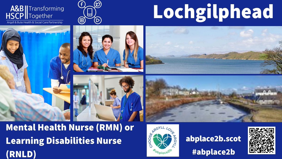 Mental Health Nurse (RMN) or Learning Disabilities Nurse (RNLD) Post - Argyll &amp; Bute Team - This role carries Recruitment &amp; Retention Premia of £5000 per annum (pro rata for part-time). Apply now apply.jobs.scot.nhs.uk/Job/JobDetail?…