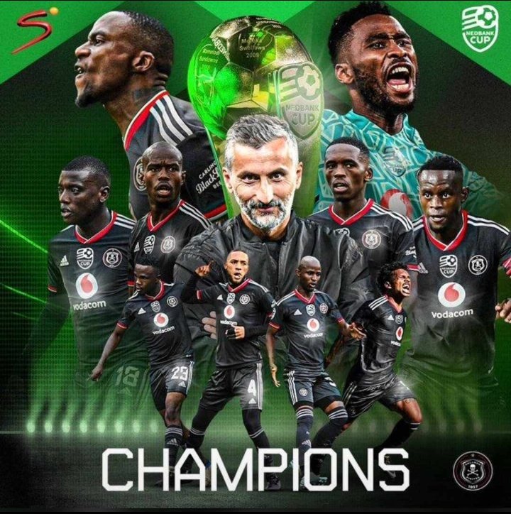 Congratulations to Orlando Pirates for winning the Nedbank Cup. This means that Rhulani, Mokoena, Zwane must forget about winning anything at the PSL awards. It's gonna be a clean sweep for Jose and Saleng