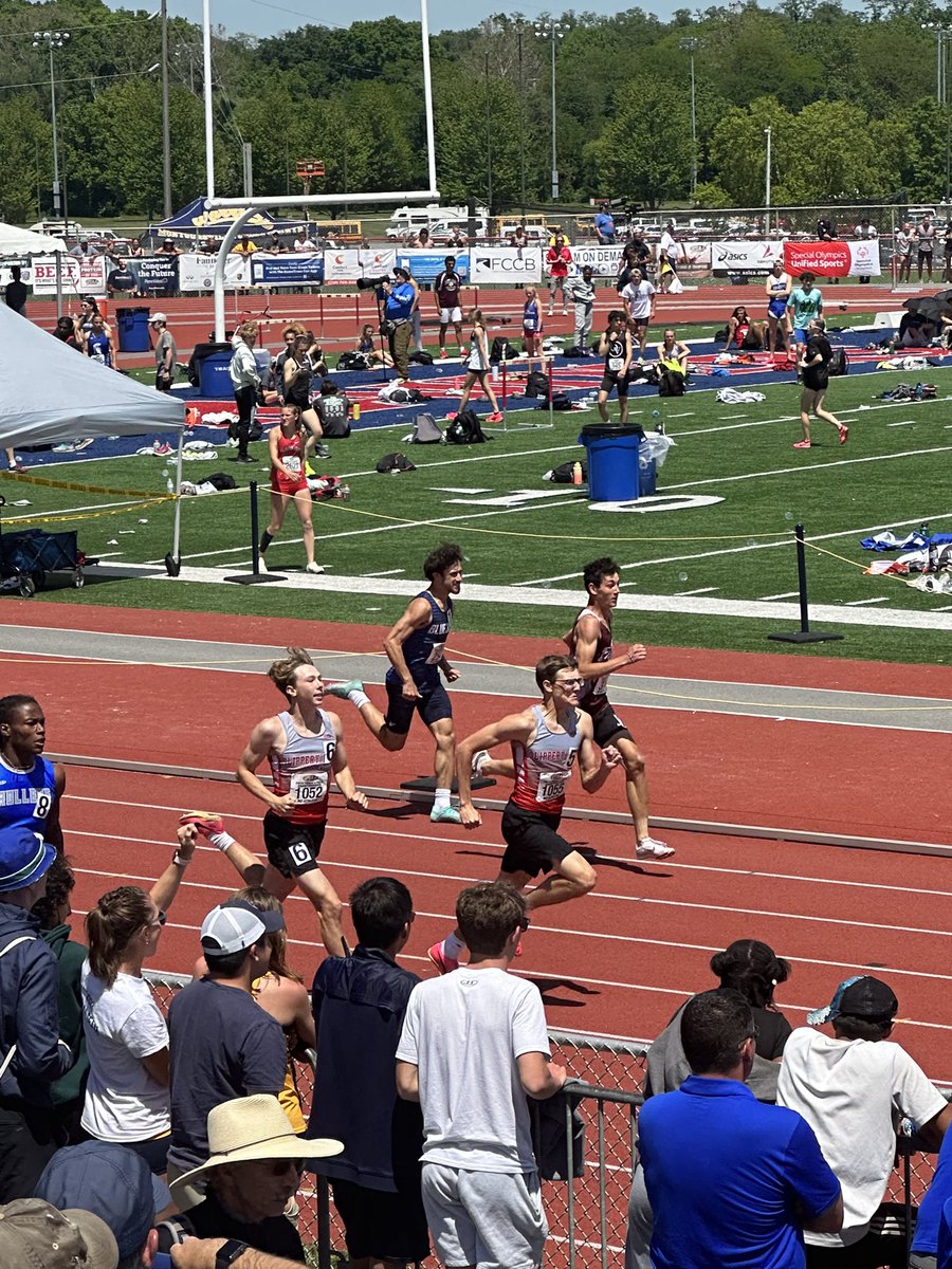 Levi Prementine and Eli Anderson coming in hot!! Levi takes his second State title in the 300 hurdles and Eli comes in at a close 3rd!! Both shattering Levi’s previous school record!! <a href="/SRAHS_TF/">Slippery Rock Track & Field</a> <a href="/RocketSchools/">Slippery Rock Area</a>