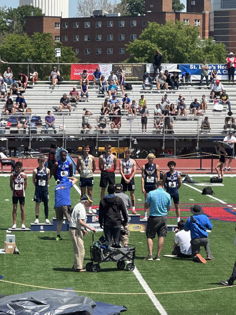 SRAHSATHLETICS's tweet photo. Levi Prementine and Eli Anderson coming in hot!! Levi takes his second State title in the 300 hurdles and Eli comes in at a close 3rd!! Both shattering Levi’s previous school record!! @SRAHS_TF @RocketSchools https://t.co/HUOEnBWpVn