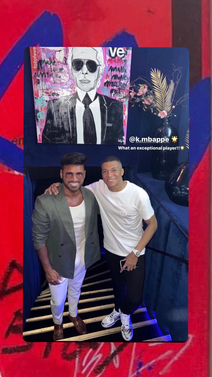 Merci <a href="/KMbappe/">Kylian Mbappé</a> d’avoir posé devant une de mes réalisations 🙏 #art #lalylem #Mbappé #monakparis