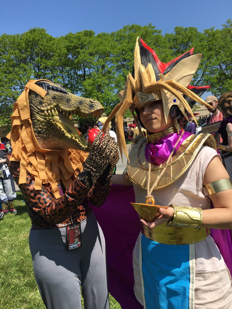 BiancAlligator's tweet image. Ancient Egyptian cosplay with Pharaoh Atem and #Ammit at #AnimeNorth2023 #yugioh