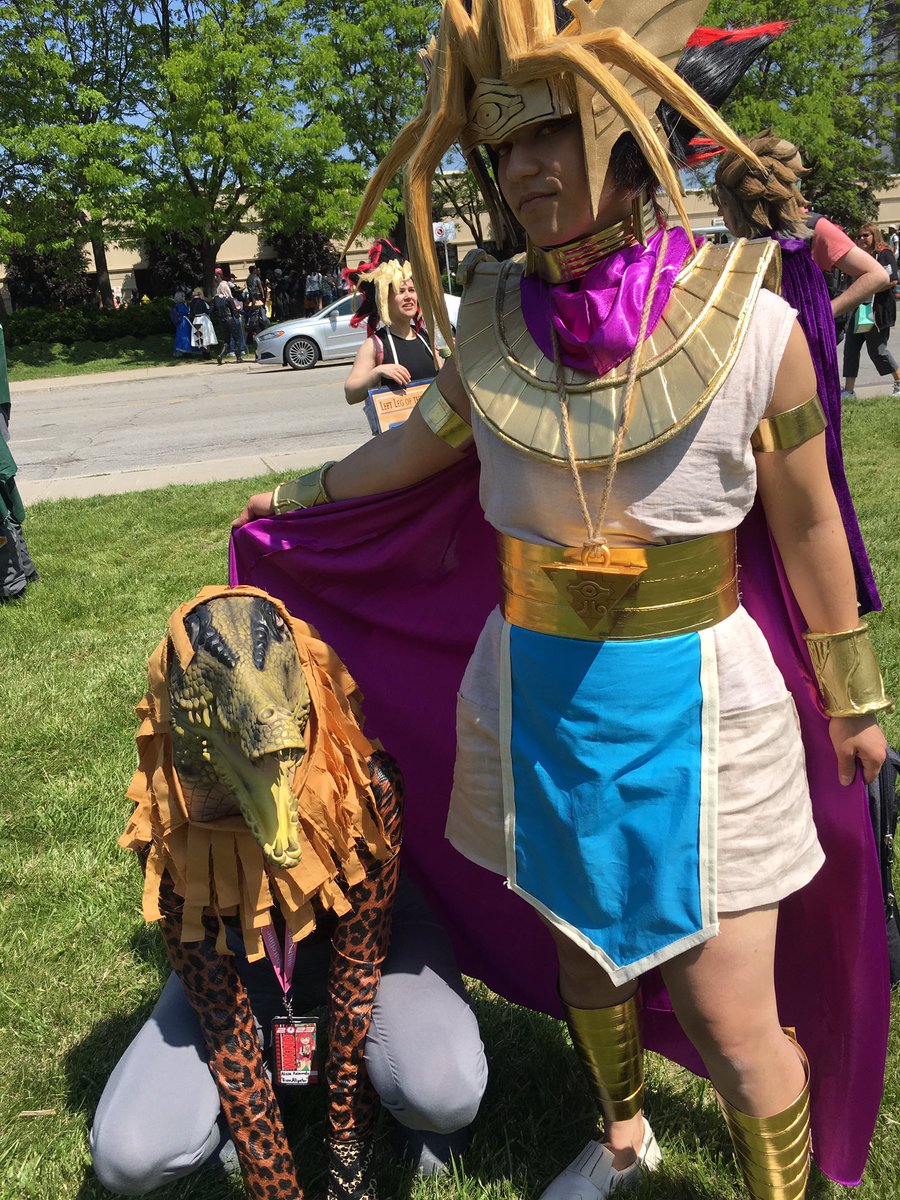 BiancAlligator's tweet image. Ancient Egyptian cosplay with Pharaoh Atem and #Ammit at #AnimeNorth2023 #yugioh