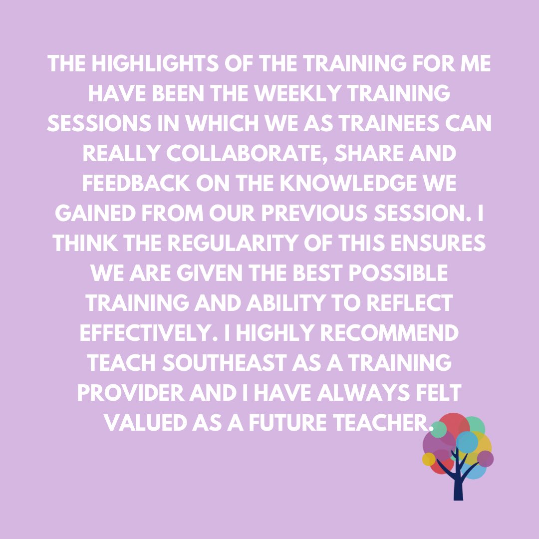 Swipe to read about one of our secondary trainee’s experience this year #careerchange
🤍💜

#whyteach #whyteachsoutheast