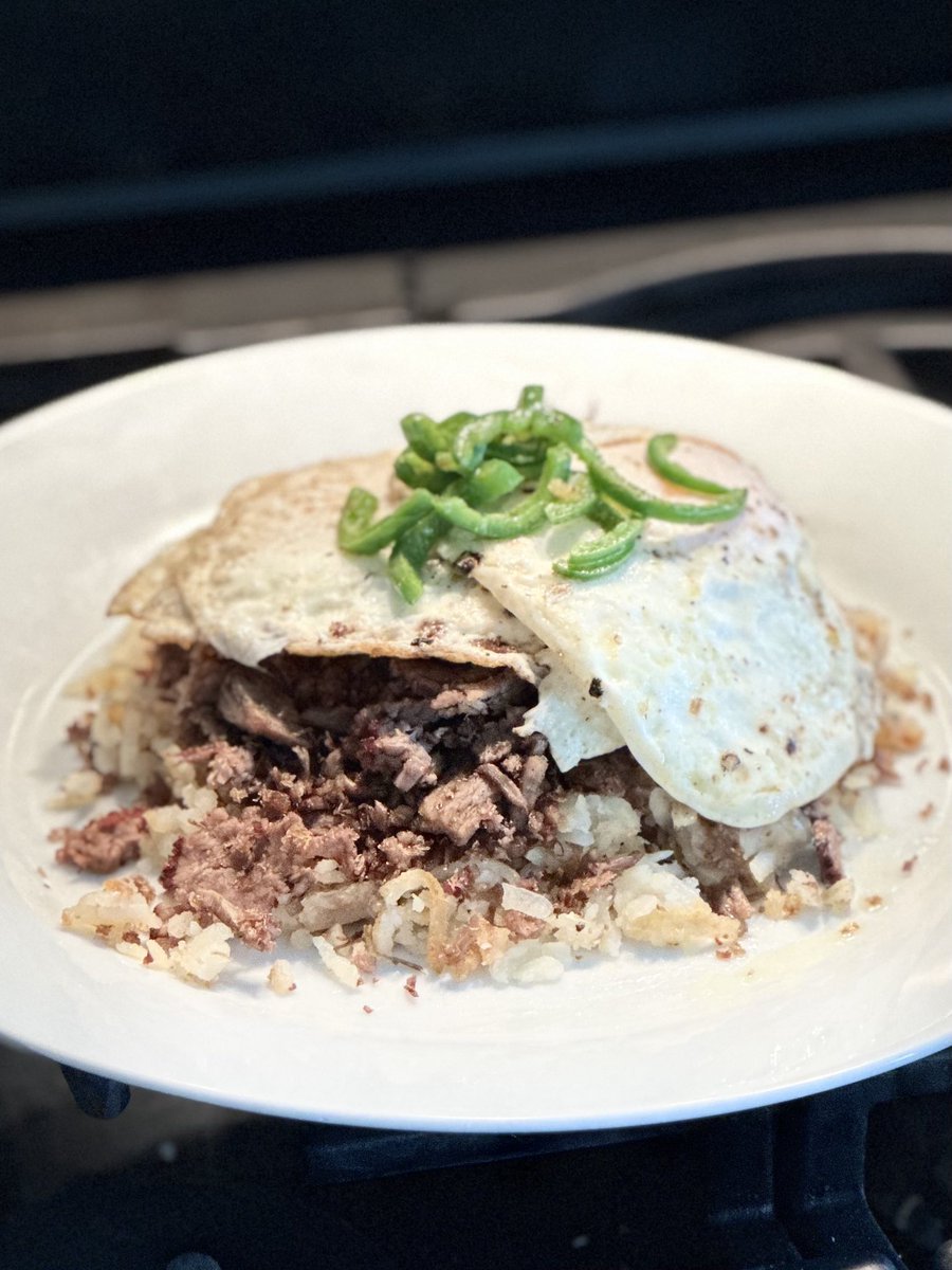 Kicking off holiday weekend with brisket hash and fried jalepeños… good thing I’m on call to take care of my own #PAD complications 😂