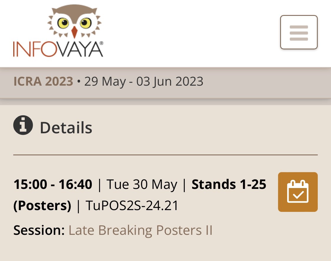 Toytiny3's tweet photo. I will be at @ieee_ras_icra ICRA2023 next week, presenting my poster on Tue 30 May 15:00-16:40, PODS 1-15.
Look forward to meet many people who are also enthusiastic about robotics. Do take time to drop by and have a chat with me😉. https://t.co/0jyJPSHrN9